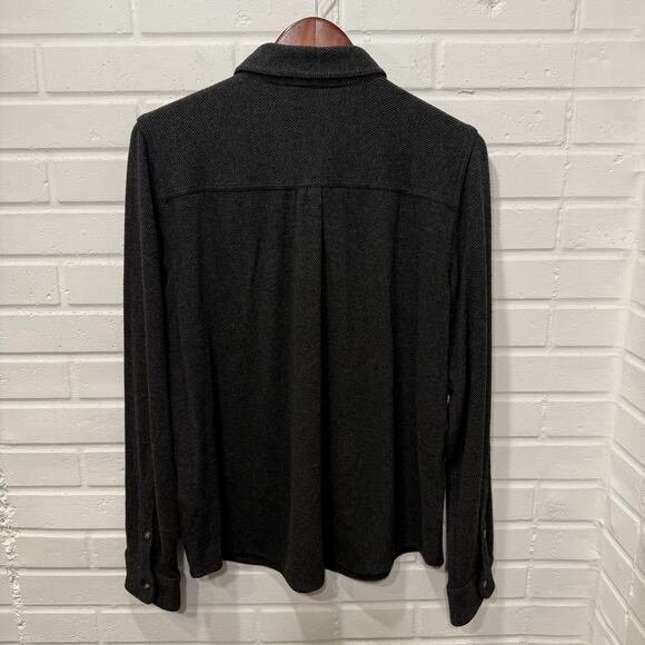 Faherty Legend Sweater Shirt Double Pocket Heathered Black Twill Womens XL Gorp - Picture 7 of 14
